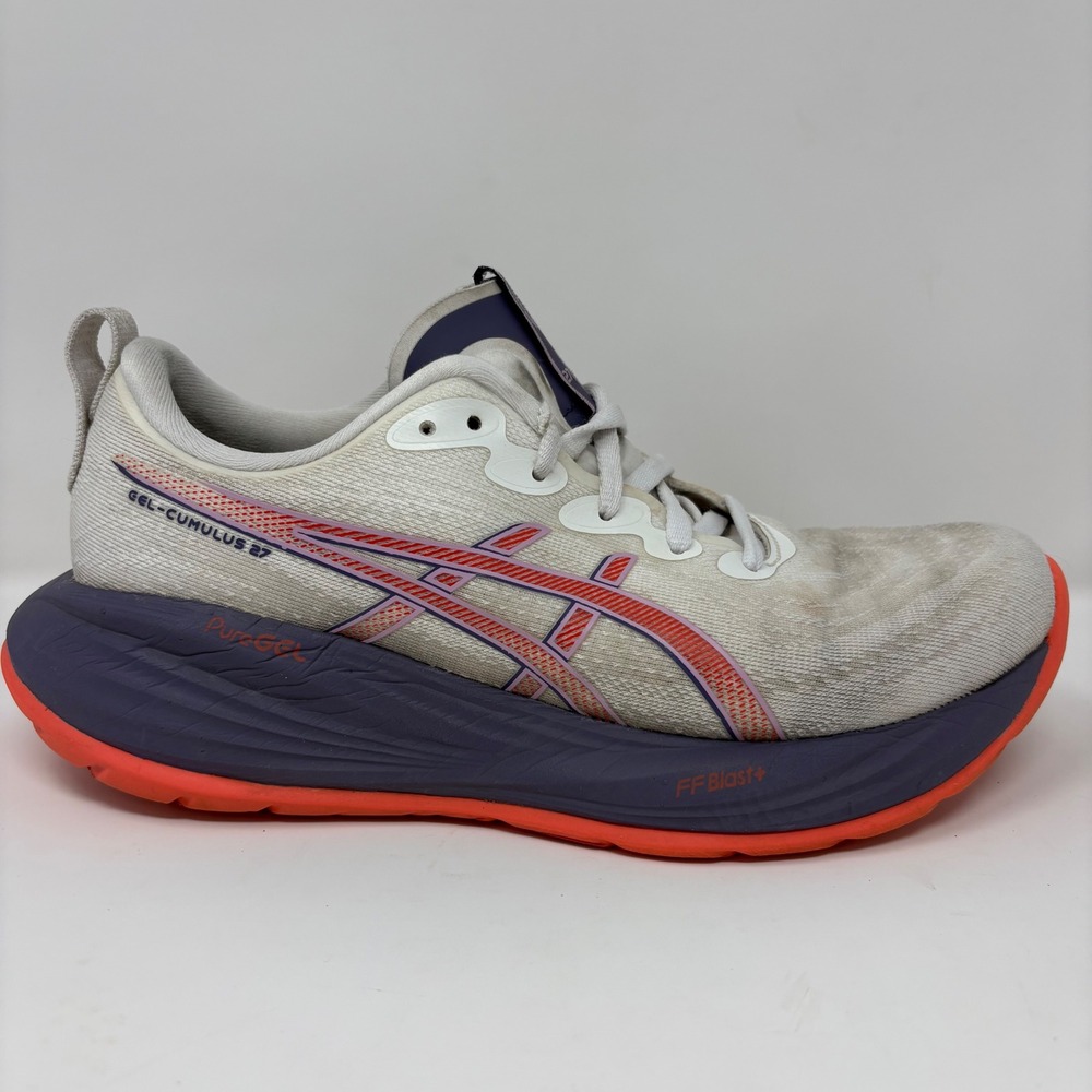 ASICS GEL-Cumulus 27 Women's Size 7.5 White Orange Running Shoes (1012B772)